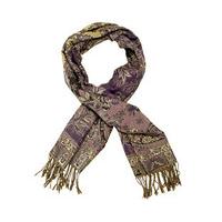 Jacquard Woven Paisley Shawl, Amethyst, Size One Size, 85% polyester, 15% lurex