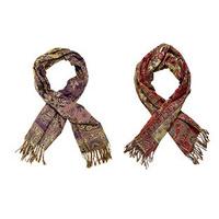 jacquard woven paisley shawls 2 save 10 amethyst and claret polyesterl ...