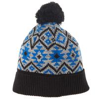 jacquard child bobble hat black quality kids boys girls