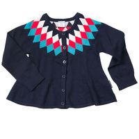 jacquard kids cardigan blue quality kids boys girls