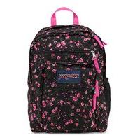 JanSport Big Student Lipstick Pink Tea Rose Ditzy Schoolbag/Backpack - Black