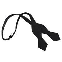 JA Panama Cashmere Wool Black Pointed Self Tie Bow Tie