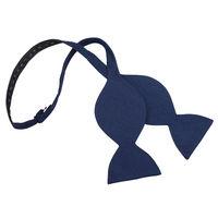 JA Panama Cashmere Wool Navy Blue Butterfly Self Tie Bow Tie