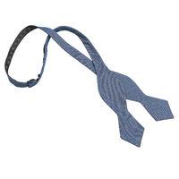 JA Hopsack Linen Dark Blue Pointed Self Tie Bow Tie