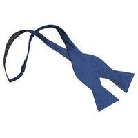 JA Herringbone Silk Midnight Blue Thistle Self Tie Bow Tie