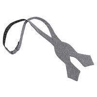 JA Chambray Cotton Charcoal Pointed Self Tie Bow Tie