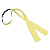JA Chambray Cotton Light Yellow Batwing Self Tie Bow Tie