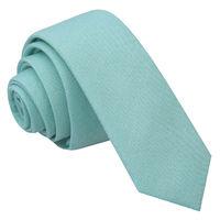 JA Chambray Cotton Light Turquoise Skinny Tie
