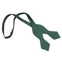 JA Herringbone Silk Dark Green Pointed Self Tie Bow Tie