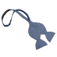 JA Hopsack Linen Dark Blue Butterfly Self Tie Bow Tie