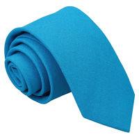 JA Hopsack Linen Turquoise Blue Skinny Tie