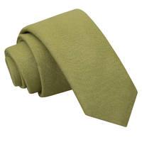 JA Ottoman Wool Olive Green Slim Tie