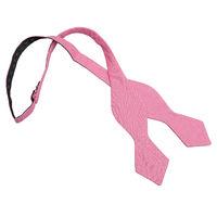 JA Hopsack Linen Carnation Pink Pointed Self Tie Bow Tie
