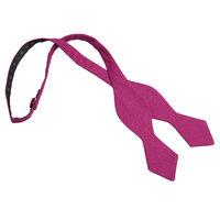 JA Hopsack Linen Dark Fuchsia Pointed Self Tie Bow Tie