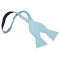 JA Herringbone Silk Aqua Thistle Self Tie Bow Tie