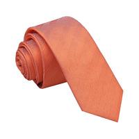 JA Herringbone Silk Coral Skinny Tie