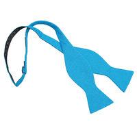 JA Hopsack Linen Turquoise Blue Thistle Self Tie Bow Tie