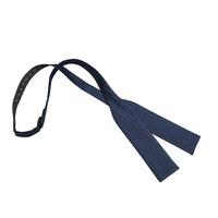 JA Herringbone Silk Navy Blue Batwing Self Tie Bow Tie
