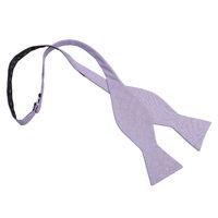 JA Chambray Cotton Lilac Thistle Self Tie Bow Tie