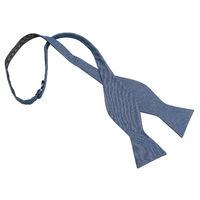 JA Hopsack Linen Dark Blue Thistle Self Tie Bow Tie
