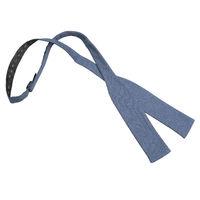 JA Hopsack Linen Dark Blue Batwing Self Tie Bow Tie