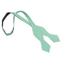 JA Chambray Cotton Mint Green Pointed Self Tie Bow Tie
