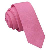 JA Hopsack Linen Carnation Pink Skinny Tie