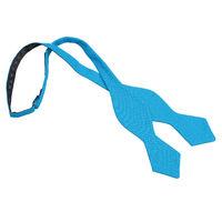 JA Hopsack Linen Turquoise Blue Pointed Self Tie Bow Tie