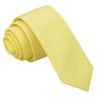 JA Chambray Cotton Light Yellow Skinny Tie