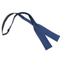 JA Herringbone Silk Midnight Blue Batwing Self Tie Bow Tie