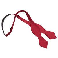 JA Herringbone Silk Red Pointed Self Tie Bow Tie