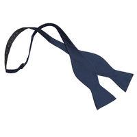 JA Herringbone Silk Navy Blue Thistle Self Tie Bow Tie