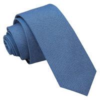 JA Chambray Cotton Parisian Blue Skinny Tie