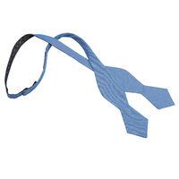 JA Chambray Cotton Parisian Blue Pointed Self Tie Bow Tie