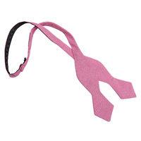 JA Chambray Cotton Amaranth Pink Pointed Self Tie Bow Tie