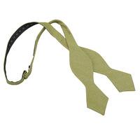 JA Ottoman Wool Olive Green Pointed Self Tie Bow Tie