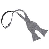 JA Chambray Cotton Charcoal Thistle Self Tie Bow Tie