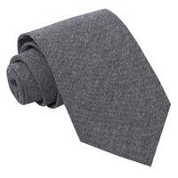 JA Chambray Cotton Charcoal Slim Tie