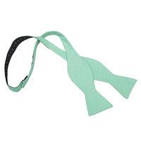 JA Chambray Cotton Mint Green Thistle Self Tie Bow Tie