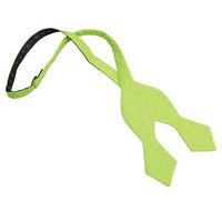 JA Hopsack Linen Lime Green Pointed Self Tie Bow Tie