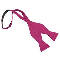 JA Hopsack Linen Dark Fuchsia Thistle Self Tie Bow Tie