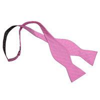 JA Herringbone Silk Fuchsia Pink Thistle Self Tie Bow Tie