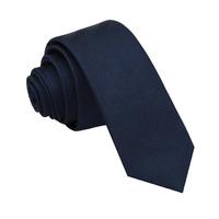JA Herringbone Silk Navy Blue Skinny Tie