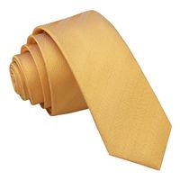 JA Herringbone Silk Primrose Yellow Skinny Tie