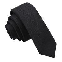 JA Panama Cashmere Wool Black Skinny Tie