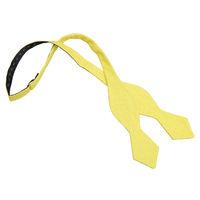 JA Hopsack Linen Daffodil Yellow Pointed Self Tie Bow Tie