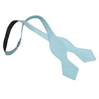 JA Herringbone Silk Aqua Pointed Self Tie Bow Tie