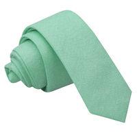 JA Chambray Cotton Mint Green Skinny Tie