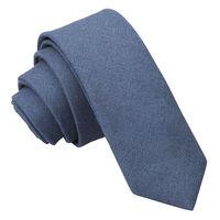 JA Hopsack Linen Dark Blue Skinny Tie