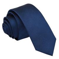 JA Herringbone Silk Midnight Blue Skinny Tie